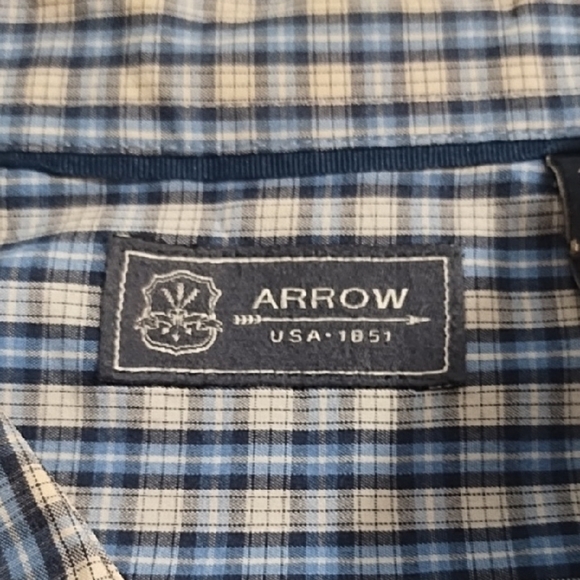 Classic Blue Plaid Button Down Shirt 2XLT Long Sleeves - Picture 7 of 16